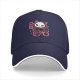 Black Baseball Cap With Cute Skull Cat Ice Cream Graphic