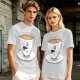 Olive Green T-Shirt With Dapper Cartoon Teacup Graphic