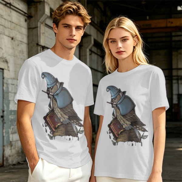 Owl Wizard With Spell Book Graphic Tee
