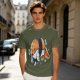 Olive T-Shirt With Cute Clownfish Sushi Graphic Print