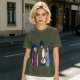 Anime Character Graphic Olive Green T-Shirt