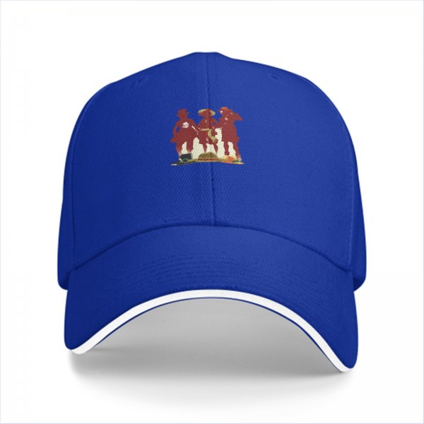 Black Baseball Cap With Anime Pirate Crew Silhouette Print