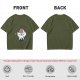 Olive T-Shirt With Chibi Princess Mononoke Wolf Rider Artwork
