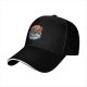 Black Baseball Cap With Skull Musician And Wave Graphic