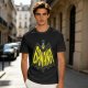 Olive green t-shirt with banana bat logo graphic