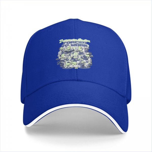 Black baseball cap with 'Forced to Work' office alien graphic