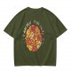 Olive t-shirt with cute puppy pile graphic and playful text