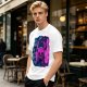 Olive Green T-Shirt With Neon Hollow Knight Character Art