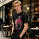 Olive T-shirt with a potion bottle holding a black cat that says don't open evil inside do it