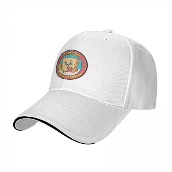 Black Baseball Cap With Sad Toast 'Mental Bake Down' Graphic