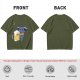 Olive T-Shirt With Cute Blue Goat Holding Foamy Beer Mug Print