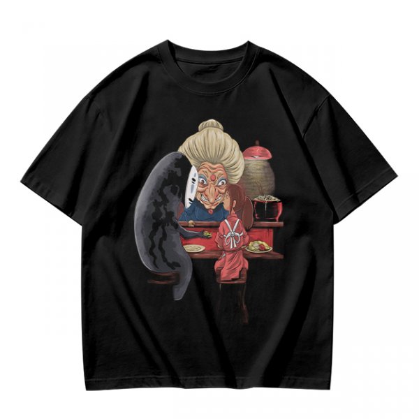 Spirited Away Characters Printed Olive T-Shirt