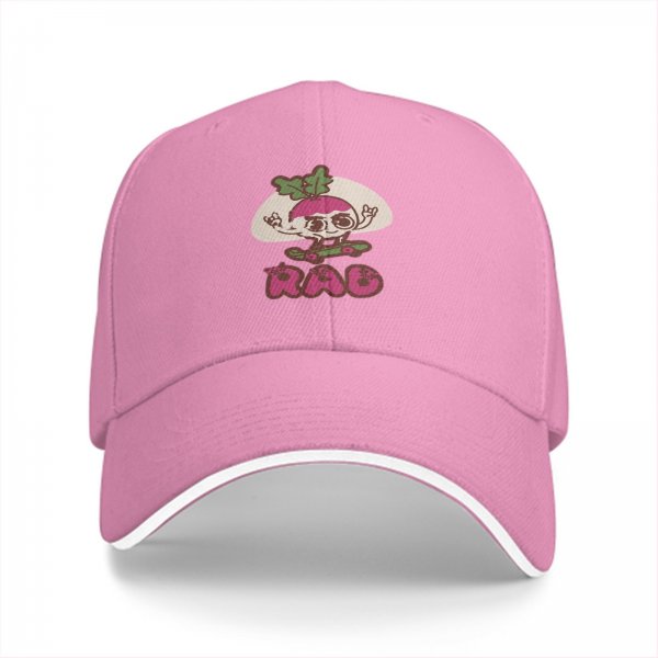 Black Baseball Cap With Rad Radish Skater Graphic Print