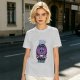 Olive graphic t-shirt with bat cat holding watermelon and 'Bite First Ask Later' text