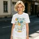 Olive T-Shirt With Kawaii Beer Can Robot Graphic