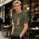 Olive Graphic T-Shirt With Insane Cat Illustration And Text