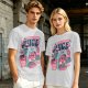 Olive t-shirt with retro hot juice devil graphic print