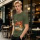Olive T-Shirt Featuring The Giant Cat Crab From Outer Space Graphic