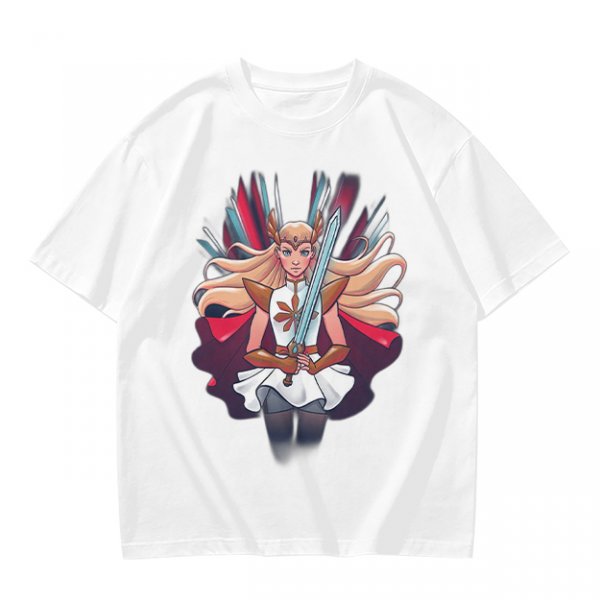 Olive T-Shirt Featuring Fantasy Warrior Princess With Sword Art