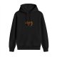 Black Hoodie With Embroidered Sloth Design