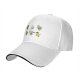Black baseball cap with cartoon fitness avocado illustrations
