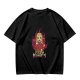 Olive Graphic T-Shirt With Fiery Donut Anime Character Print