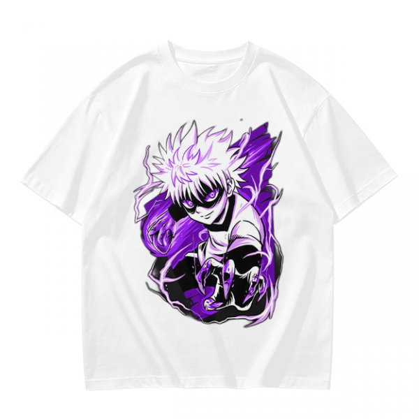 Olive Anime Graphic T-Shirt Featuring Killua Zoldyck