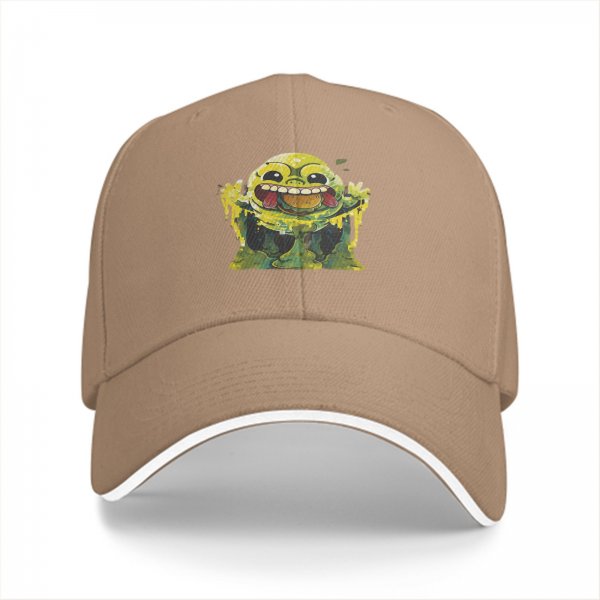 Black Baseball Cap With Goofy Green Slime Monster Print