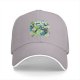 Black baseball cap with tiny drinks soda and alien graphic print