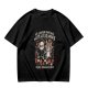 Olive graphic t-shirt with 'No longer fighting with my demons we're friends now' print