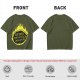 Olive t-shirt with cave's combustible lemonade flame graphic