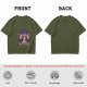 Olive Graphic T-Shirt with Wizard Cat and Stardust & Caffeine Print