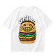 Olive T-Shirt with Smiling Grilled Burger Graphic