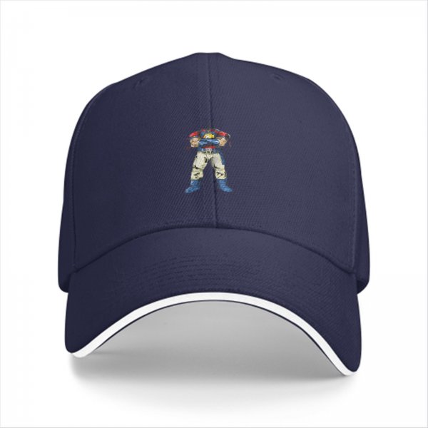 Black Baseball Cap With Cartoon Superhero Character Print