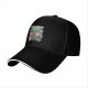 Black Baseball Cap with Psychedelic Ice Cream Monster Graphic Print