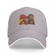 Black Baseball Cap with Four Panel Pop Art Character Print