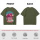 Olive T-shirt with Cherry Surf Cupcake Beach Graphic Print