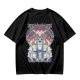 Olive green t-shirt with stained glass style forest spirit anime artwork