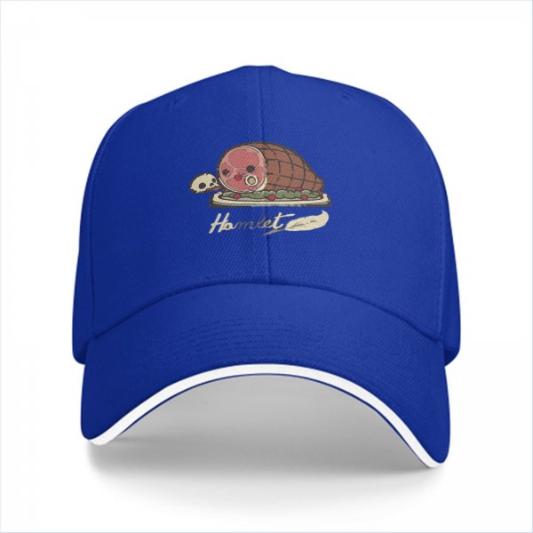 Black Baseball Cap With Hamlet Ham And Skull Graphic Print