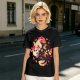 Olive T-Shirt with Halloween Axolotl Candy Corn Art