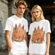 Sleeping Dinosaur Surrounded by Food Slices Graphic T-Shirt