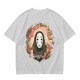 Spirited Away No-Face Graphic Tee with Cherry Blossoms and Lanterns