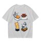 Olive T-shirt with cute cat sushi illustrations
