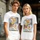 Olive graphic t-shirt with sleeping person and 'Achieve Your Dreams' text