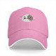 Black baseball cap with cute split moon cartoon design
