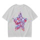Olive T-Shirt With Patriotic Star Fast Food Print