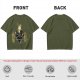 Olive T-Shirt With Frog Pentagram Ritual Graphic Print