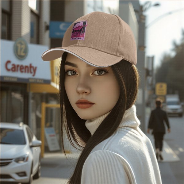 Black Baseball Cap With Pink Hjönk Tarot Style Duck Print