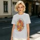 Olive t-shirt with cute puppy pile graphic and playful text