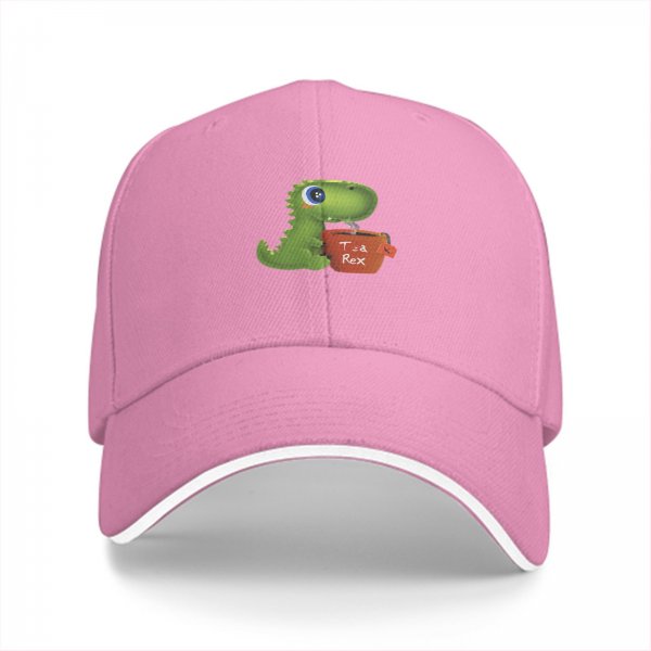 Black baseball cap with cute Tea Rex dinosaur graphic